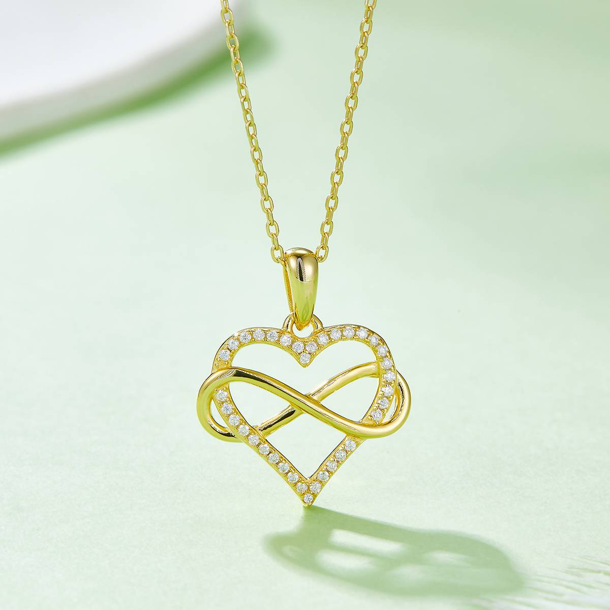Entangled Infinite Love Pendant S925 Silver Moissanite Grade D 0.18CT